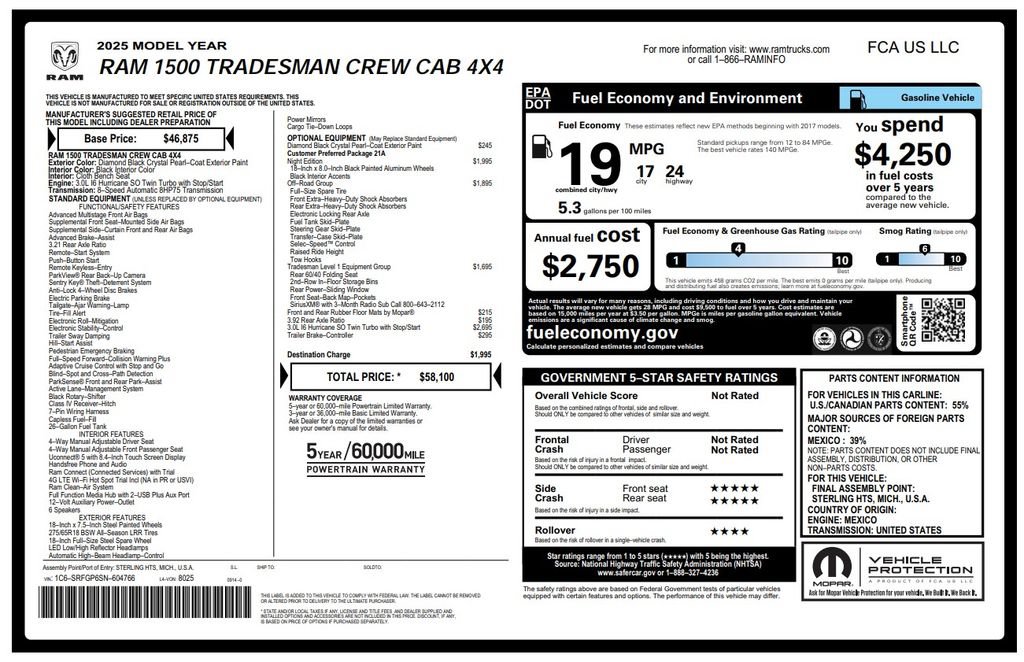 Used 2025 RAM 1500 Tradesman w/ Night Edition AWD/4WD image 2