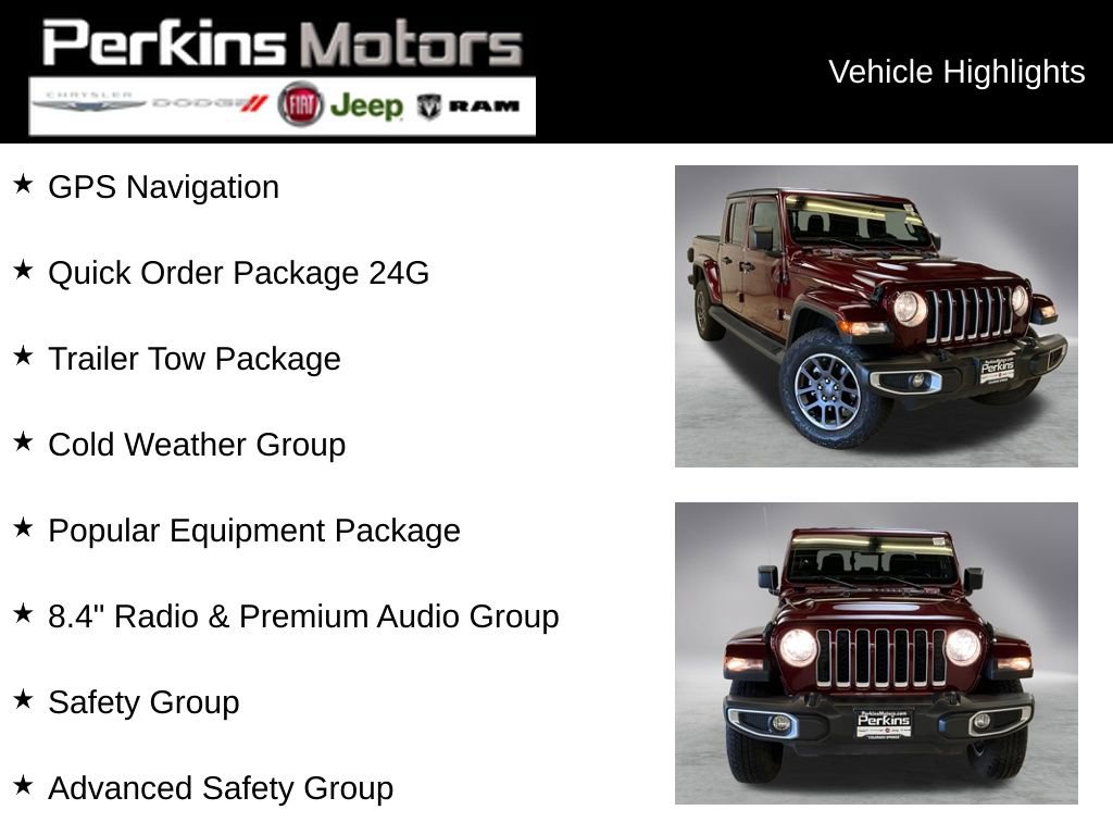 Certified 2021 Jeep Gladiator Overland w/ Popular Equipment Package image 2