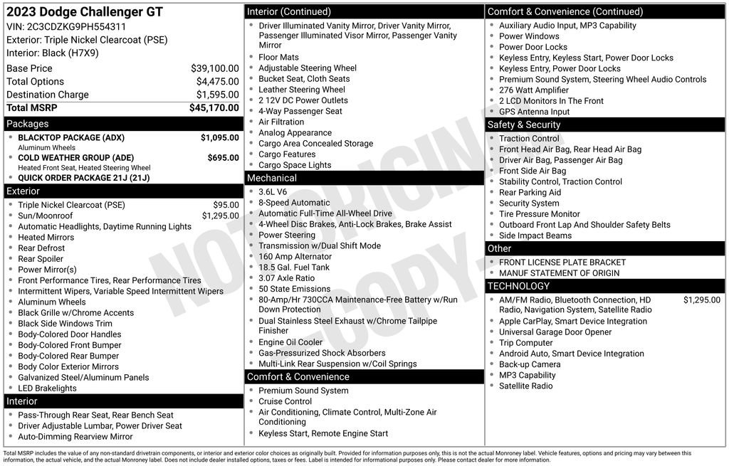 Certified 2023 Dodge Challenger GT w/ Blacktop Package image 43