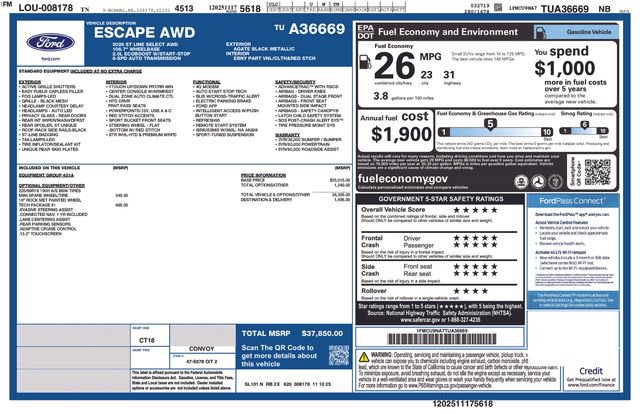 Used 2026 Ford Escape ST-Line Select w/ Equipment Group 401A AWD/4WD image 16