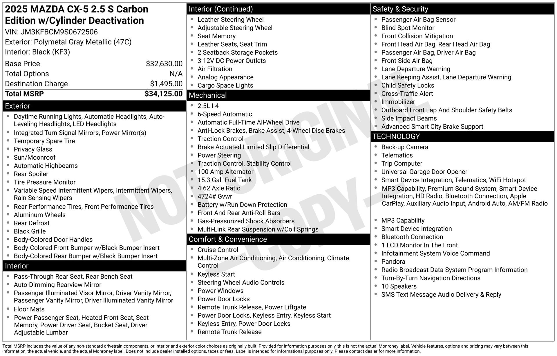 Used 2025 MAZDA CX-5 Carbon Edition AWD/4WD image 3
