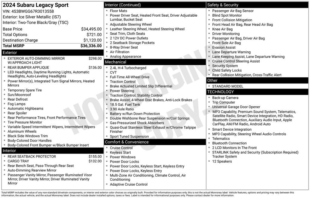 Certified 2024 Subaru Legacy Premium AWD/4WD image 8