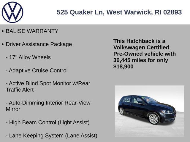 Certified 2019 Volkswagen Golf SE w/ Driver Assistance Package image 7