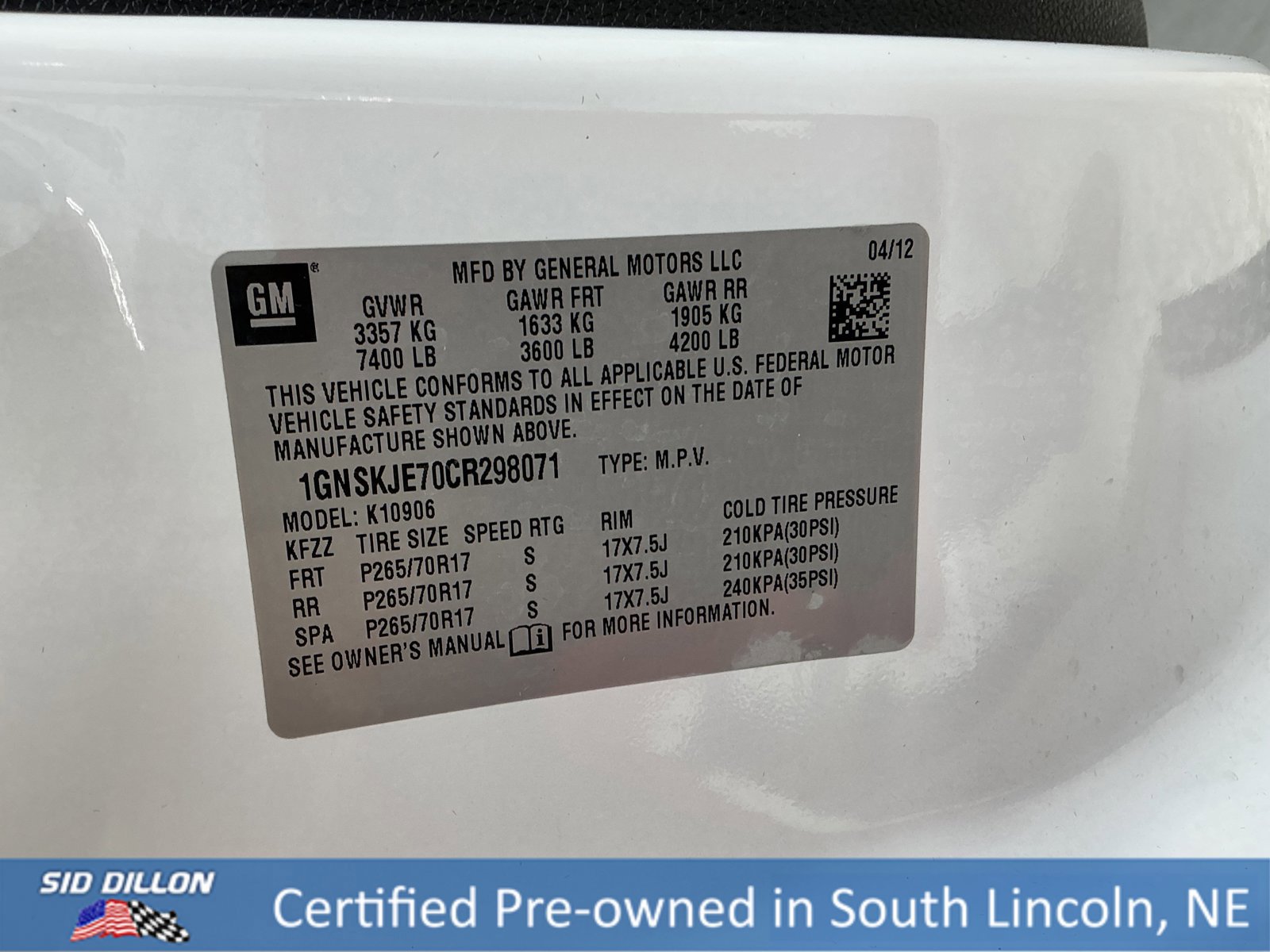 Used 2012 Chevrolet Suburban LT w/ Luxury Package image 13