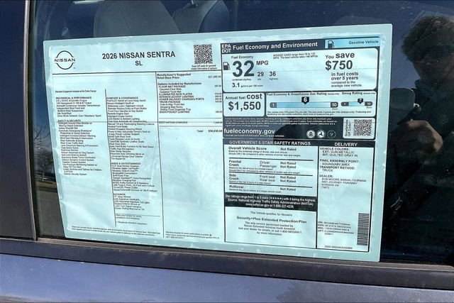 New 2026 Nissan Sentra SL w/ Floor Mat Package image 13