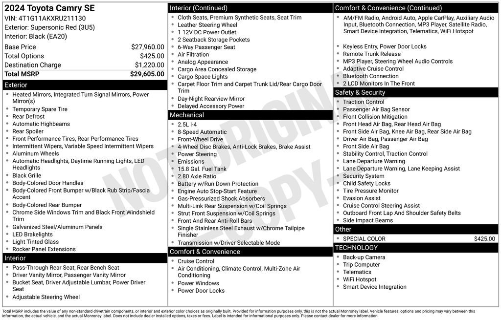 Used 2024 Toyota Camry SE image 8