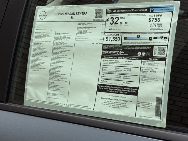 New 2026 Nissan Sentra SL w/ Floor Mat Package FWD image 28