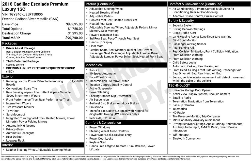 Certified 2018 Cadillac Escalade Premium Luxury AWD/4WD image 50