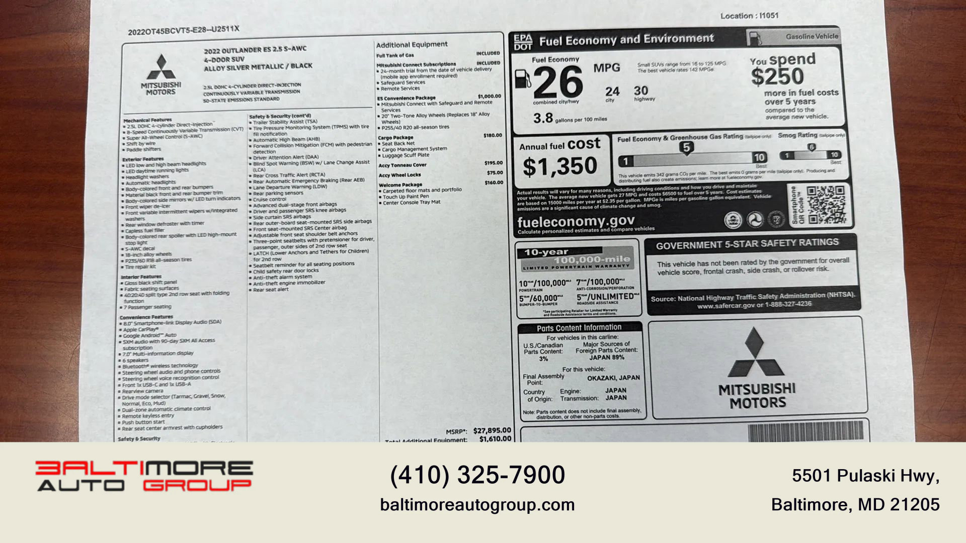 Used 2022 Mitsubishi Outlander ES image 37