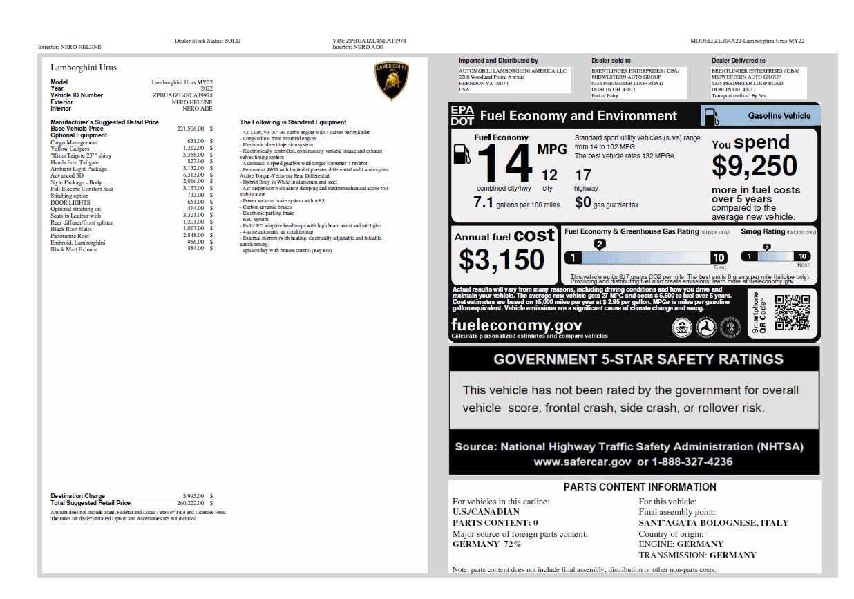 Used 2022 Lamborghini Urus AWD/4WD image 75
