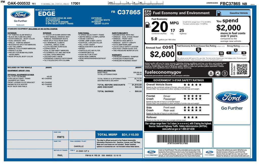 Used 2015 Ford Edge SE AWD/4WD image 12