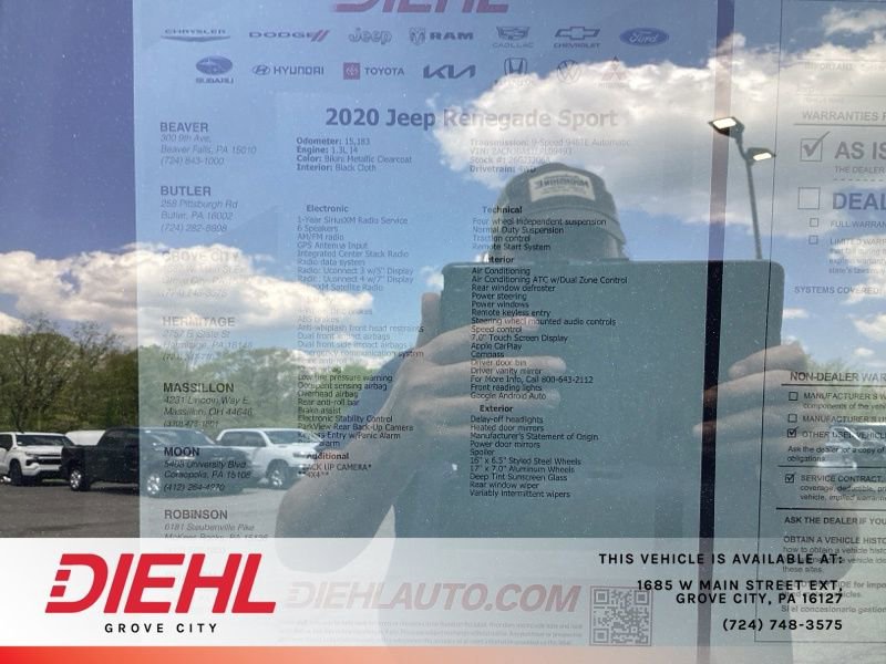 Used 2020 Jeep Renegade Sport w/ Sport Appearance Group AWD/4WD image 14