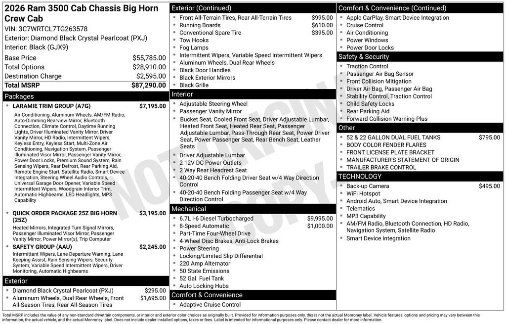 New 2026 RAM 3500 Big Horn w/ Laramie Trim Package AWD/4WD image 4