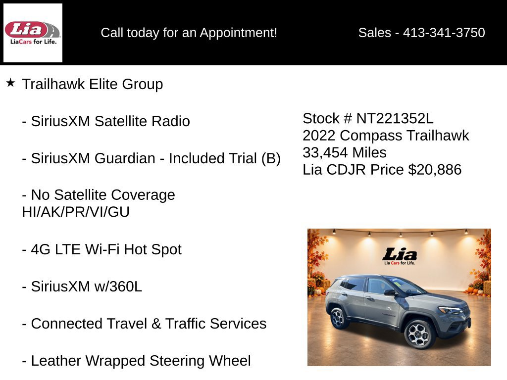 Certified 2022 Jeep Compass Trailhawk w/ Trailhawk Elite Group AWD/4WD image 21