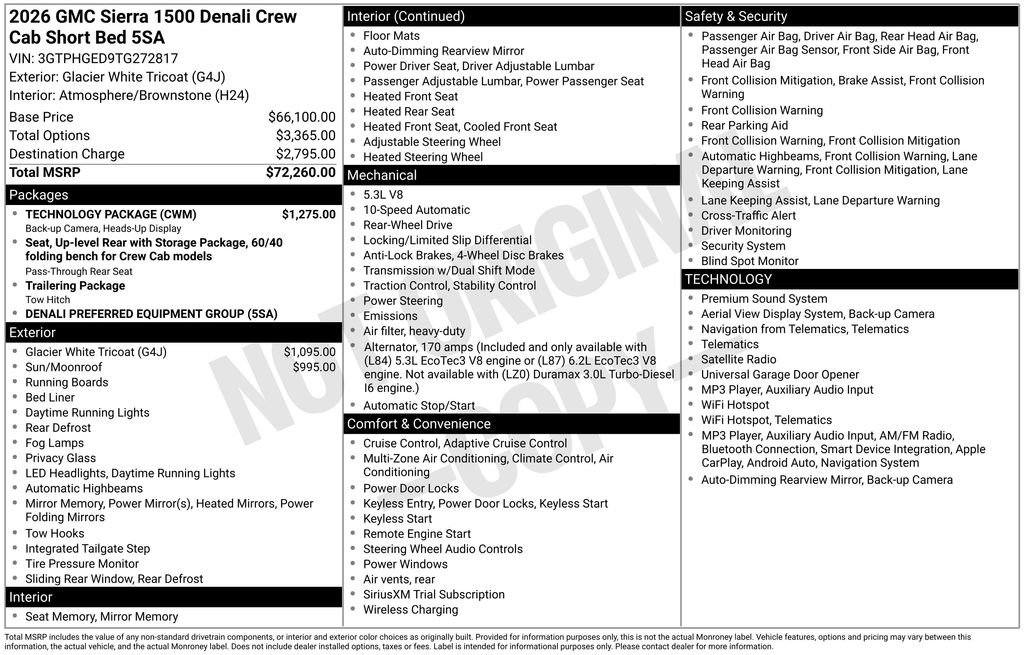 Used 2026 GMC Sierra 1500 Denali w/ Technology Package RWD image 44