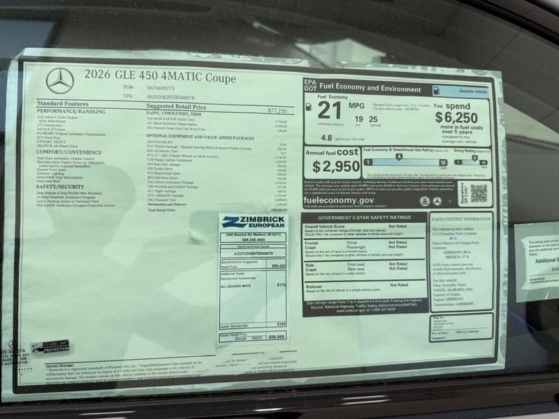 New 2026 Mercedes-Benz GLE 450 4MATIC Coupe image 4