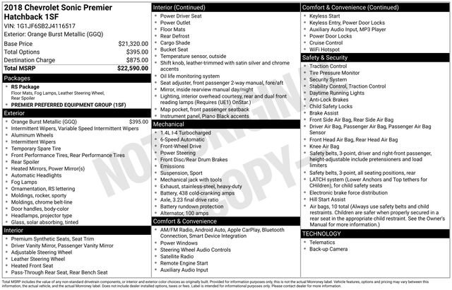 Used 2018 Chevrolet Sonic Premier image 23