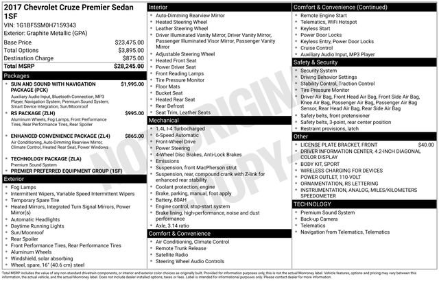 Certified 2017 Chevrolet Cruze Premier image 33