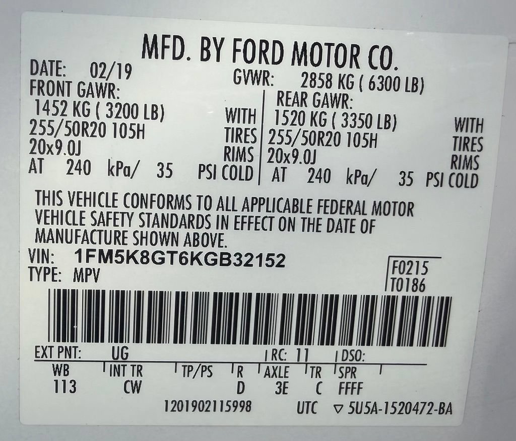 Used 2019 Ford Explorer Sport w/ Equipment Group 401A AWD/4WD image 23