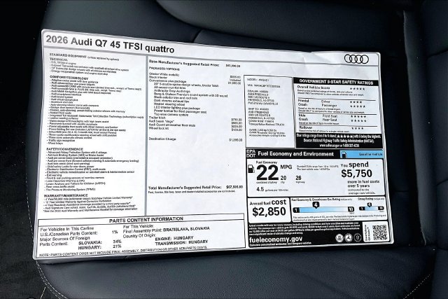 New 2026 Audi Q7 2.0T Premium AWD/4WD image 14