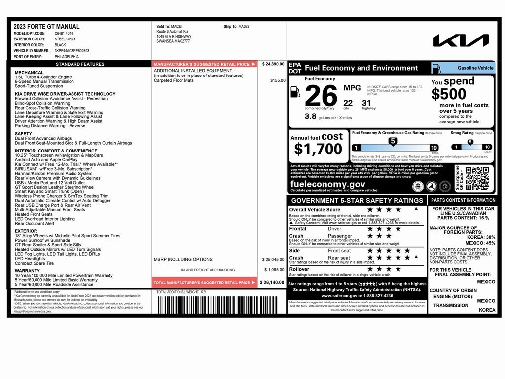 Used 2023 Kia Forte GT image 2