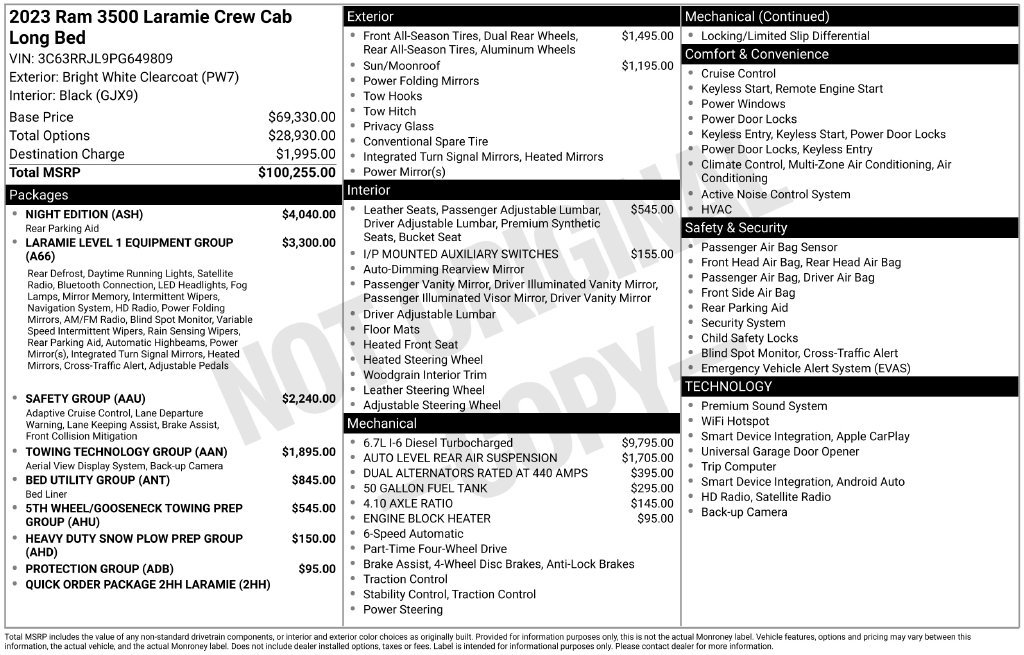 Certified 2023 RAM 3500 Laramie w/ Night Edition AWD/4WD image 26