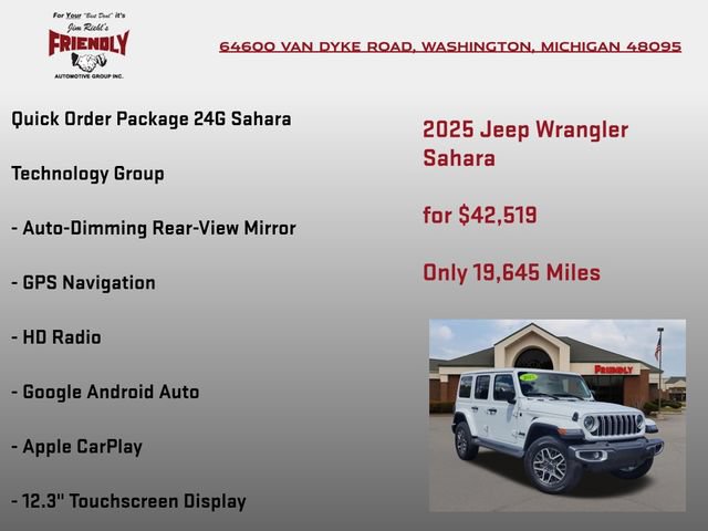 Used 2025 Jeep Wrangler Unlimited Sahara w/ Technology Group AWD/4WD image 5