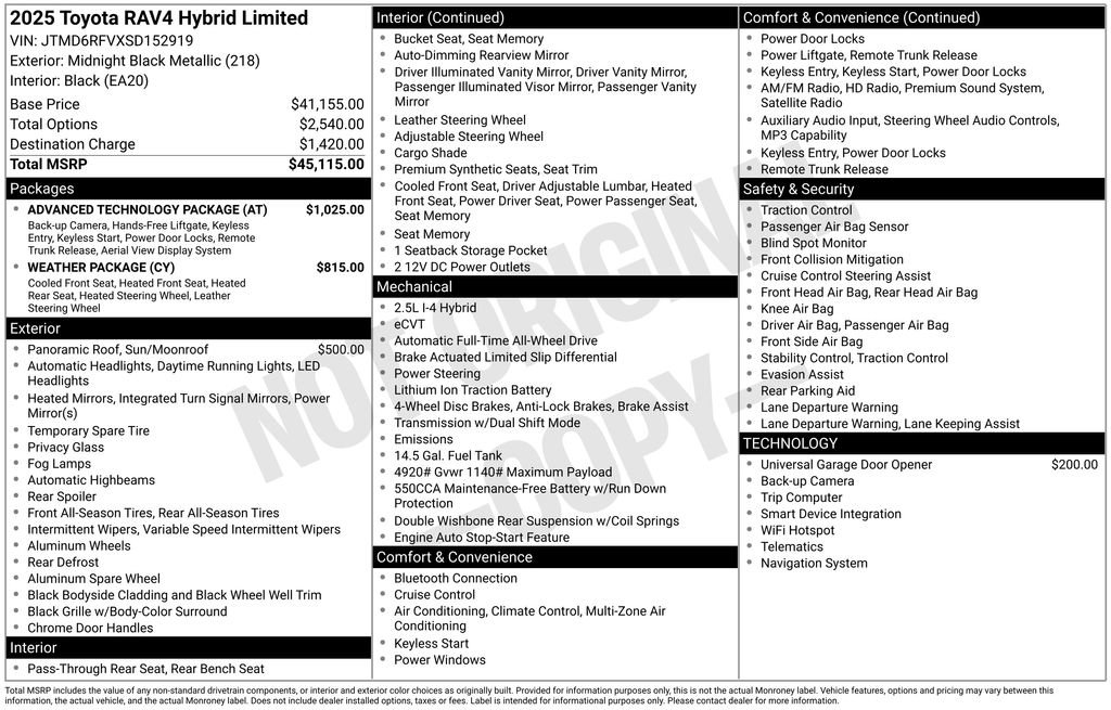 Used 2025 Toyota RAV4 Limited w/ Advanced Technology Package AWD/4WD image 5