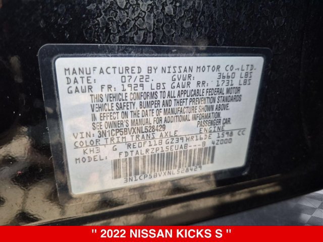 Certified 2022 Nissan Kicks S FWD image 40