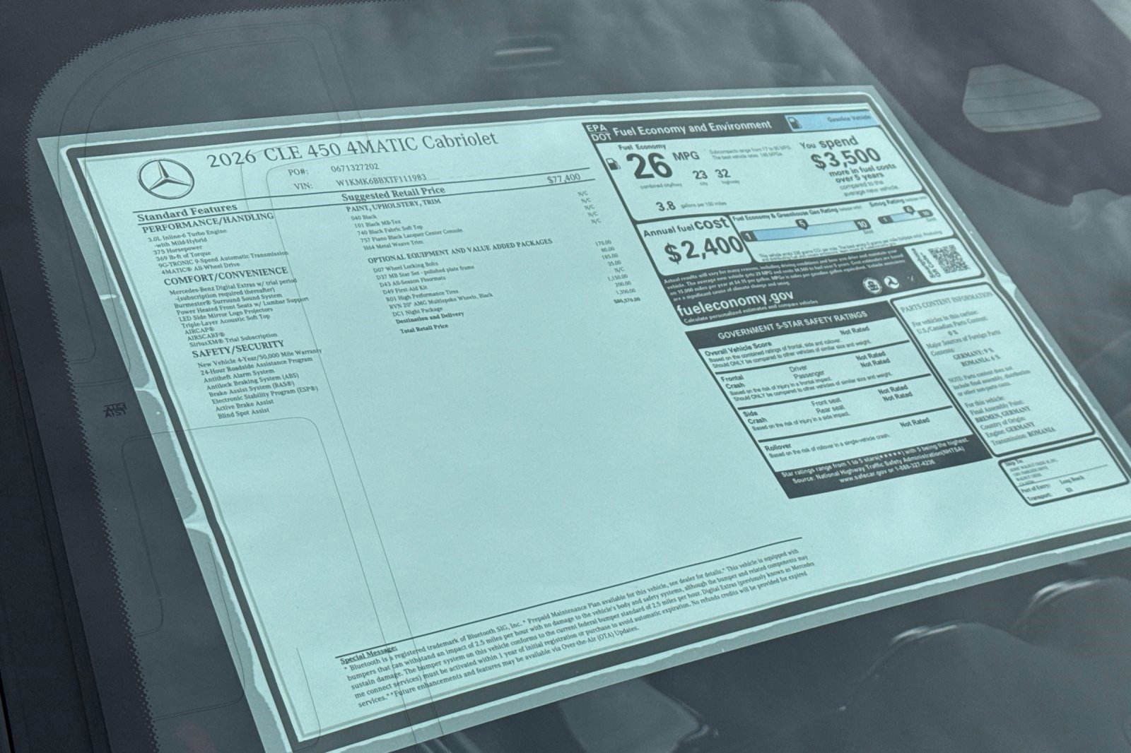 New 2026 Mercedes-Benz CLE 450 4MATIC Cabriolet image 29