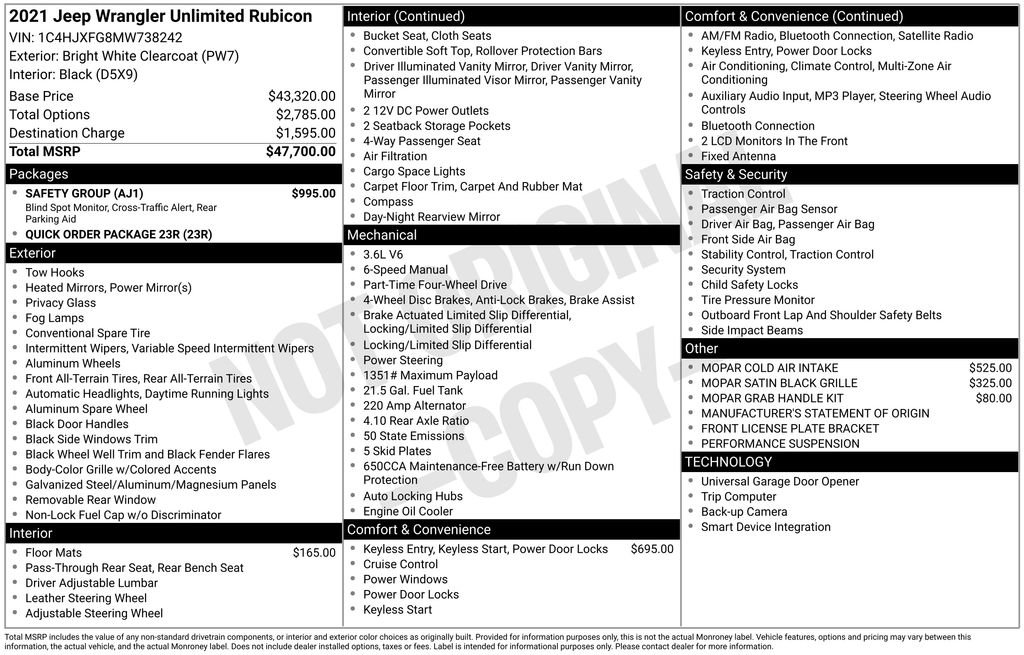 Used 2021 Jeep Wrangler Unlimited Rubicon w/ Safety Group AWD/4WD image 41