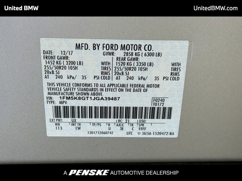 Used 2018 Ford Explorer Sport w/ Equipment Group 401A image 16