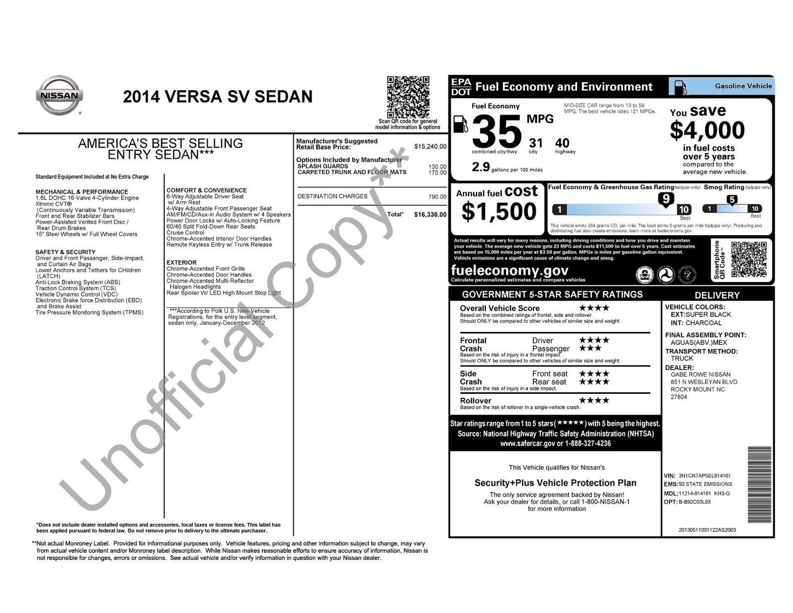 Used 2014 Nissan Versa SV image 1