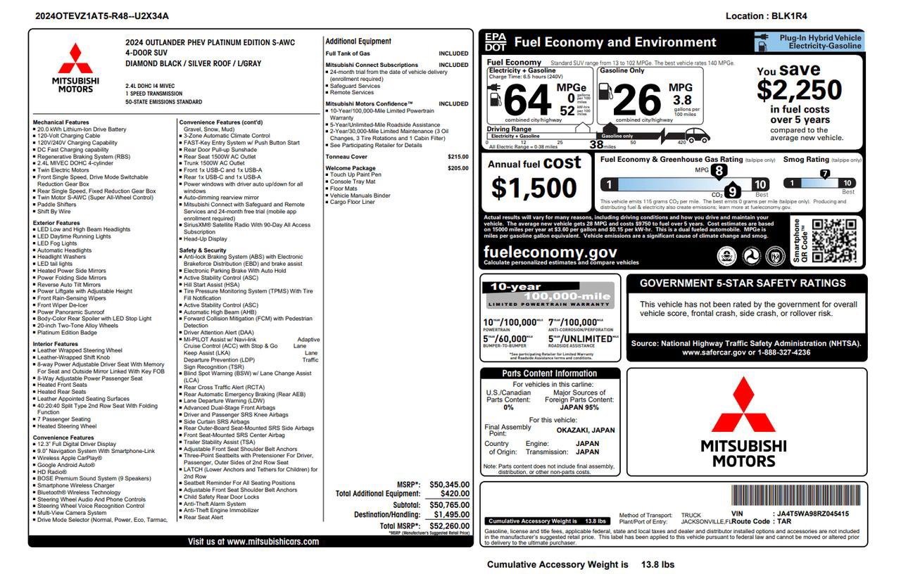 Used 2024 Mitsubishi Outlander SEL image 57