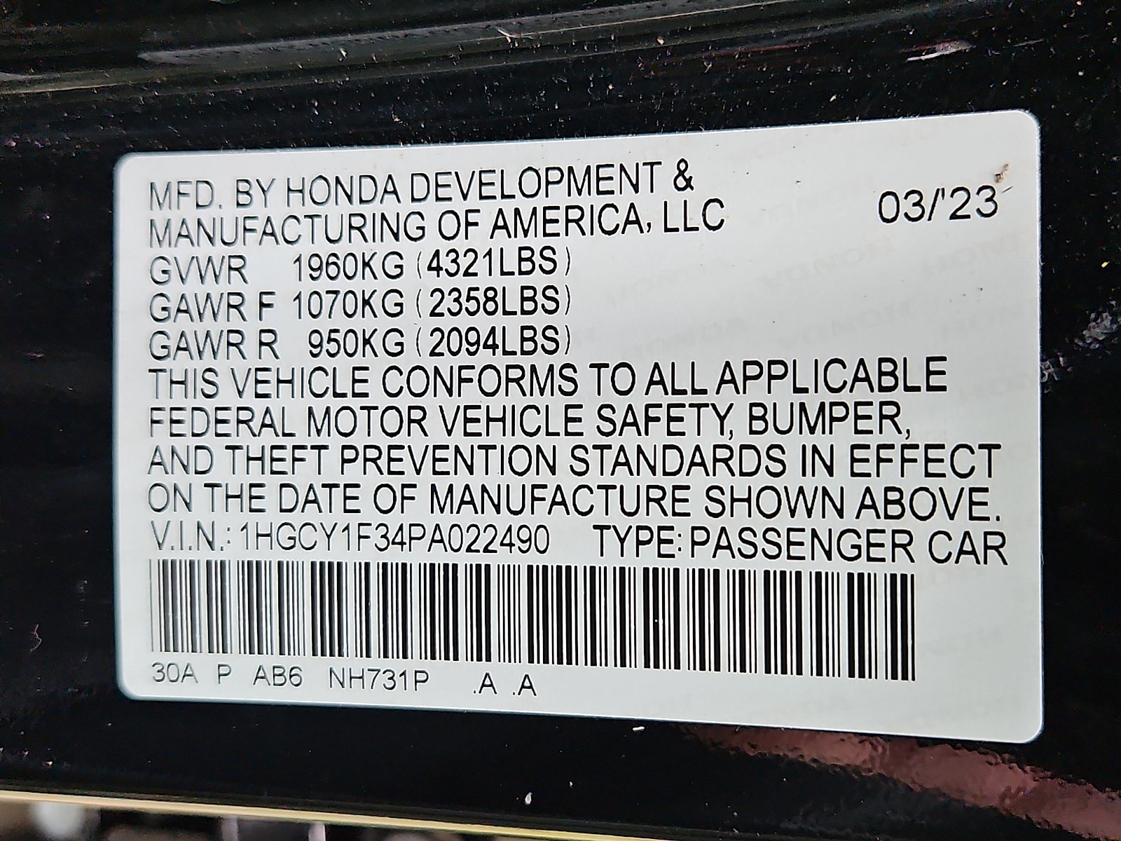 Certified 2023 Honda Accord EX image 23