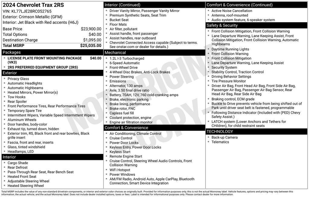 Certified 2024 Chevrolet Trax RS FWD image 36