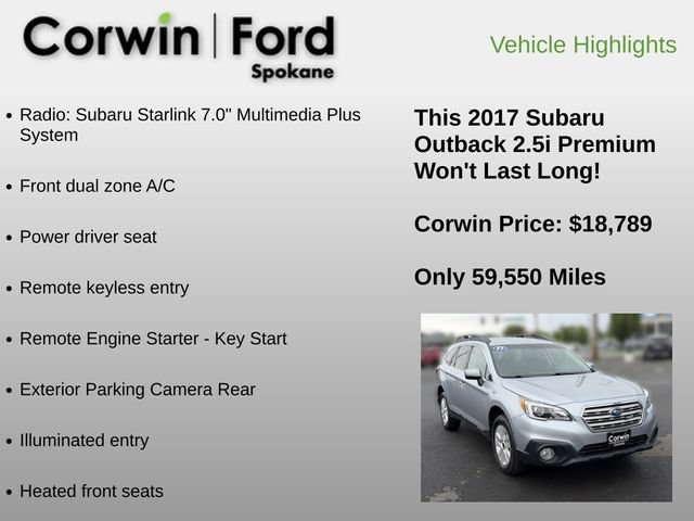 Used 2017 Subaru Outback 2.5i Premium AWD/4WD image 6