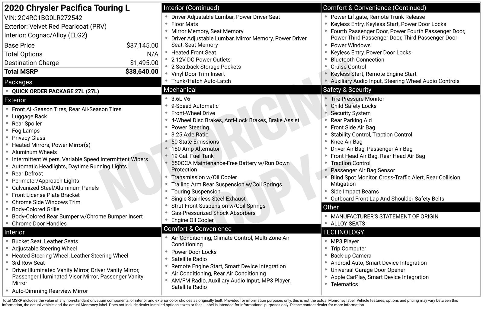 Used 2020 Chrysler Pacifica Touring-L image 30