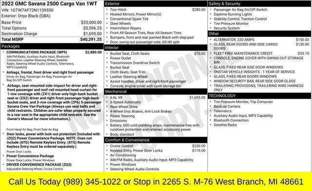 Used 2022 GMC Savana 2500 w/ Communications Package RWD image 2
