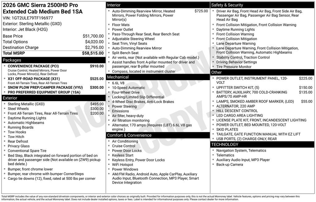 New 2026 GMC Sierra 2500 Pro w/ Convenience Package image 4