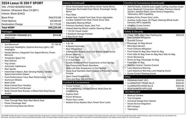 Used 2024 Lexus IS 350 F Sport w/ Accessory Package RWD image 4