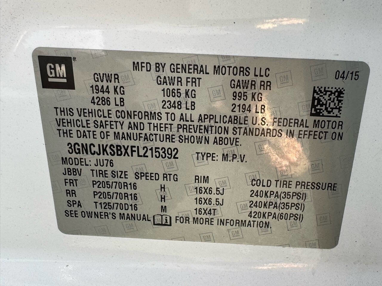 Used 2015 Chevrolet Trax LS w/ LPO, Cargo Package FWD image 26