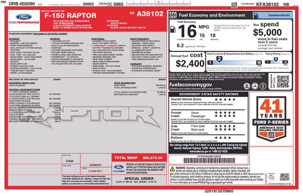 Used 2019 Ford F150 Raptor AWD/4WD image 29