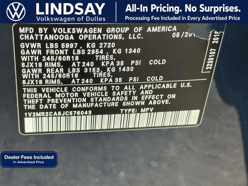 Used 2018 Volkswagen Atlas SEL AWD/4WD image 28