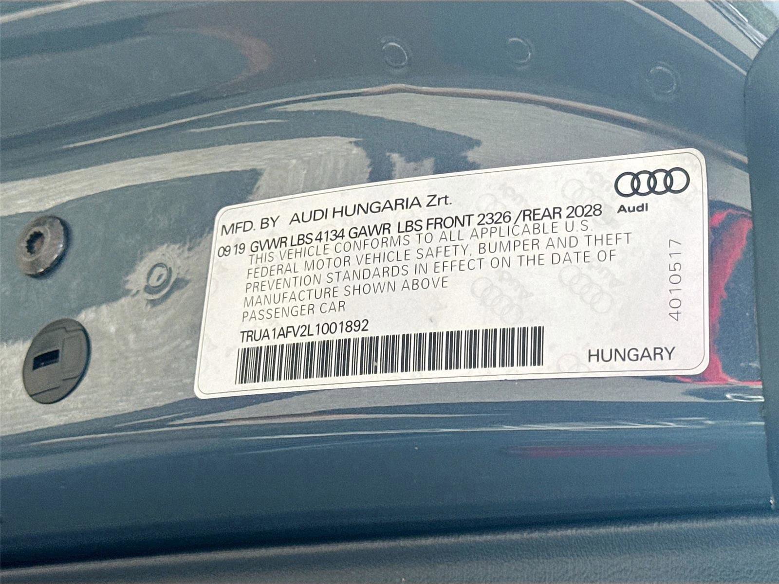 Used 2020 Audi TTS 2.0 TFSI quattro w/ Black Optic Package image 30