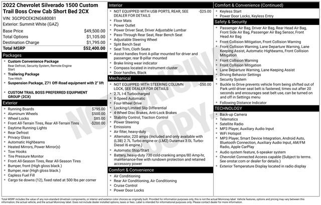Used 2022 Chevrolet Silverado 1500 Custom Trail Boss AWD/4WD image 7