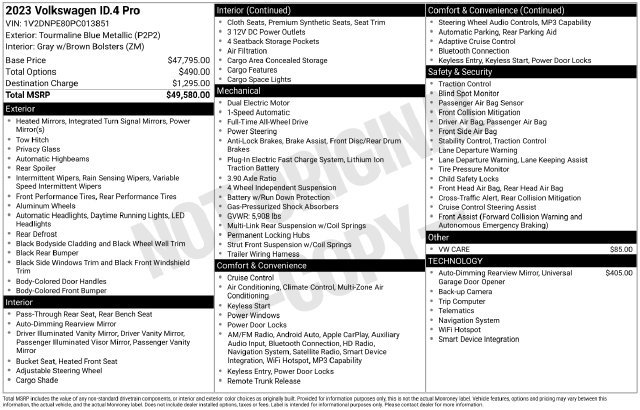 Certified 2023 Volkswagen ID.4 Pro AWD/4WD image 36