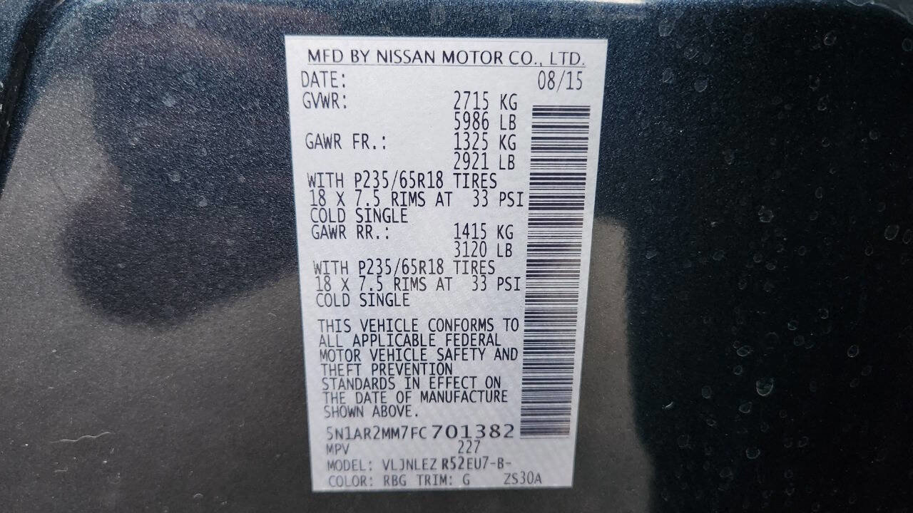 Used 2015 Nissan Pathfinder SV w/ Cargo Package image 45