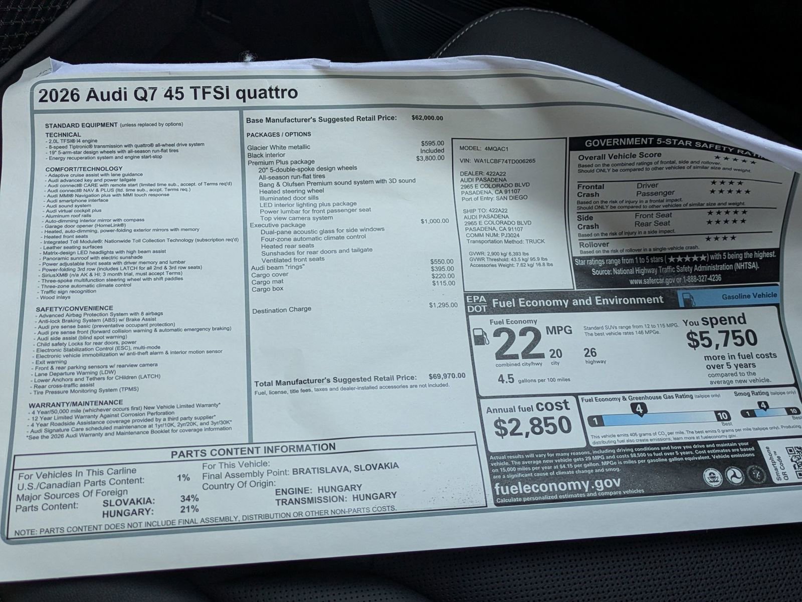 New 2026 Audi Q7 2.0T Premium Plus image 18