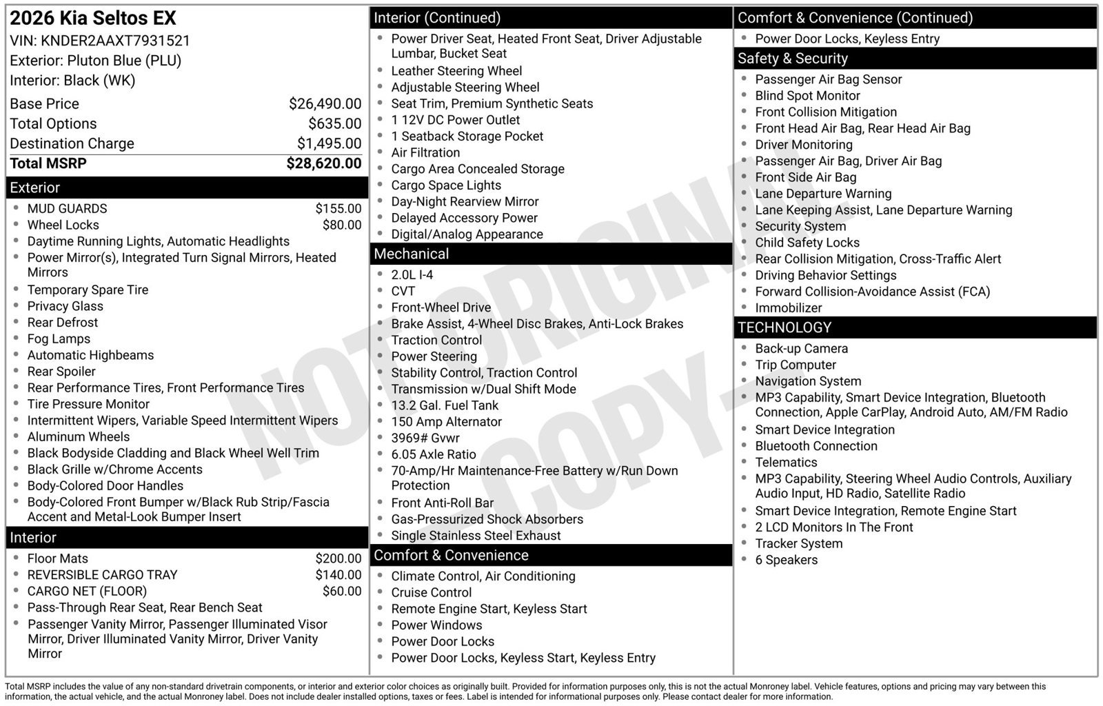 Used 2026 Kia Seltos EX FWD image 3